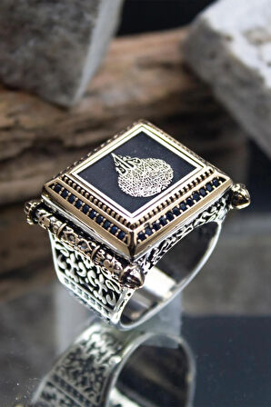 Kadın Kelime-i Şehadet Yazılı 925 Ayar Erkek Gümüş Yüzük Gyzyzkend04-syh