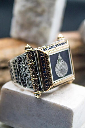 Kadın Kelime-i Şehadet Yazılı 925 Ayar Erkek Gümüş Yüzük Gyzyzkend04-syh