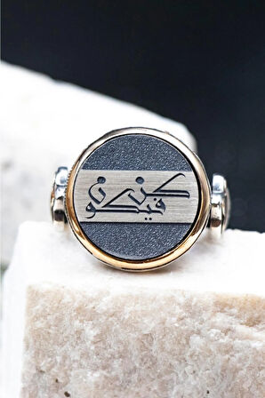 Künfe Ye Kün Yazılı Özel Seri 925 Ayar Gümüş Erkek Yüzük