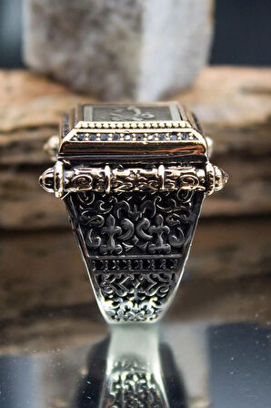 Hasbiallah Model 2 Yazılı 925 Ayar Gümüş Erkek Yüzük