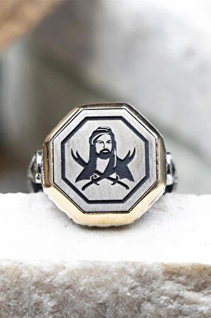 Hz. Ali Ve Zülfikar Kılıç Model Erkek 925 Ayar Gümüş Yüzük Gyzendalızl-gms