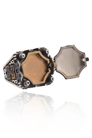 Kubbe Tasarım Model 2 İçi Açılabilen Erkek 925 Ayar Gümüş Yüzük