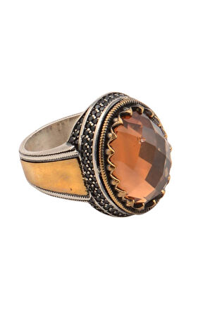 Zirkon Taşlı Yanı Işlemeli Erkek Gümüş Yüzük Gyzzrcntasl-tpr