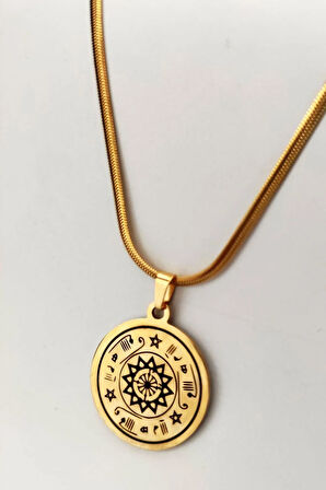 Rufai Gülü Altın Kaplama Çelik Kolye Zincir Cklrufalgul-alt