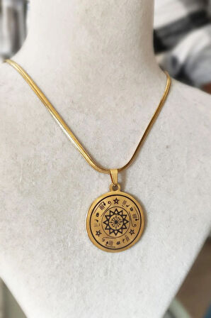 Rufai Gülü Altın Kaplama Çelik Kolye Zincir Cklrufalgul-alt