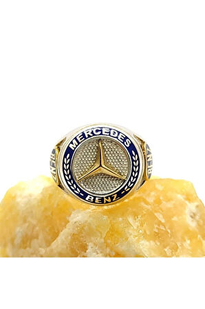 Mercedes Benz Logolu Erkek Gümüş Yüzük
