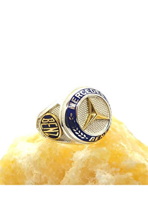 Mercedes Benz Logolu Erkek Gümüş Yüzük