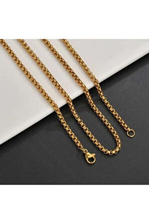 Çelik Erkek Kolye - Altın Kaplama Polo Model Çelik Kolye