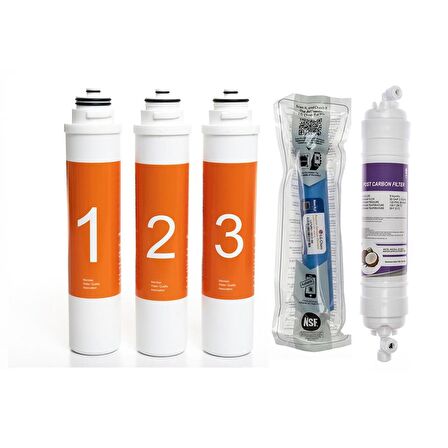 Sulook Waterlife Su Arıtma Cihazı Uyumlu Tak-Çevir 5'li Filtre Seti, Lg Membranlı