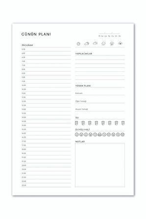 A4 Masaüstü Tarihsiz Günlük Planlayıcı, 60 Yaprak, Kapaklı Planlayıcı