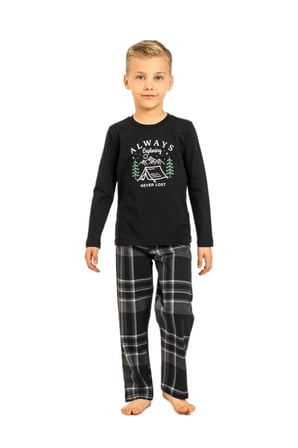 Arnetta Erkek Çocuk Siyah Uzun Kol Pijama Takımı 3825-G 