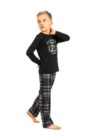 Arnetta Erkek Çocuk Siyah Uzun Kol Pijama Takımı 3825-G 