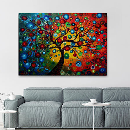 Sürreal Ağaçtaki Renkler Senfonisi Tablosu-6625