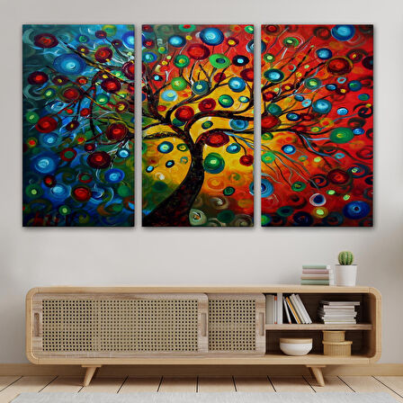 Sürreal Ağaçtaki Renkler Senfonisi Tablosu-6625