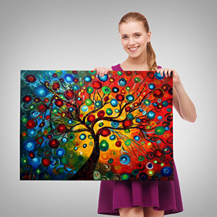 Sürreal Ağaçtaki Renkler Senfonisi Tablosu-6625