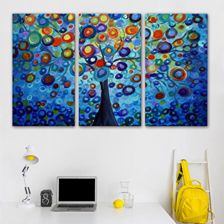 Sürreal Ağaçtaki Renkler Senfonisi Tablosu-6626