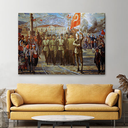 İzmir'in Kurtuluşu Tablosu - Atatürk'ün İzmire Girişi-6627