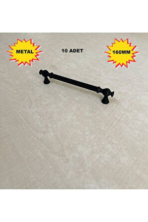 160mm 662Model Mobilya Mutfak Çekmece Dolap Dolabı Kulpu Kulbu Kulpları 10 Adet Siyah