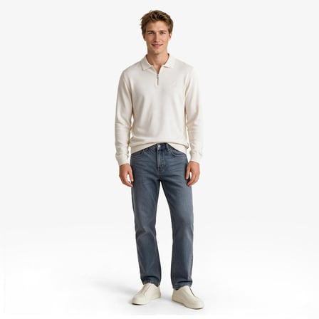 Nautica Erkek Bej Regular Fit Triko