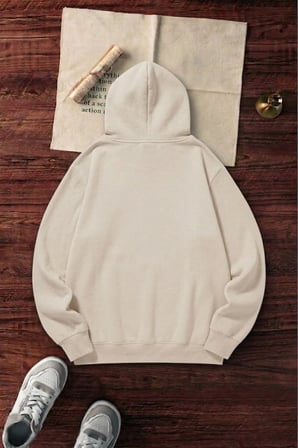Unisex Baskılı Oversize Hoodie Kapüşonlu Sweatshirt
