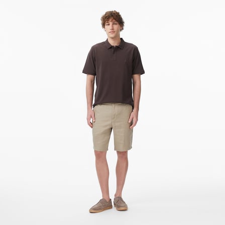 Nautica Erkek Kahverengi Regular Fit Keten Şort