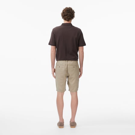 Nautica Erkek Kahverengi Regular Fit Keten Şort