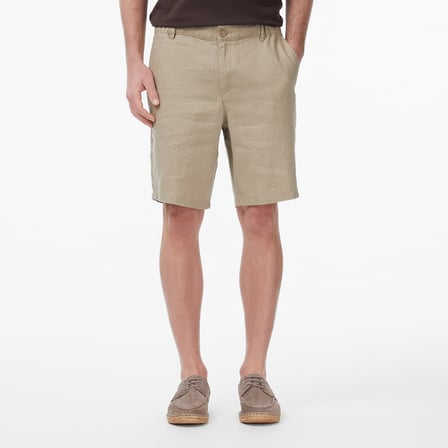 Nautica Erkek Kahverengi Regular Fit Keten Şort