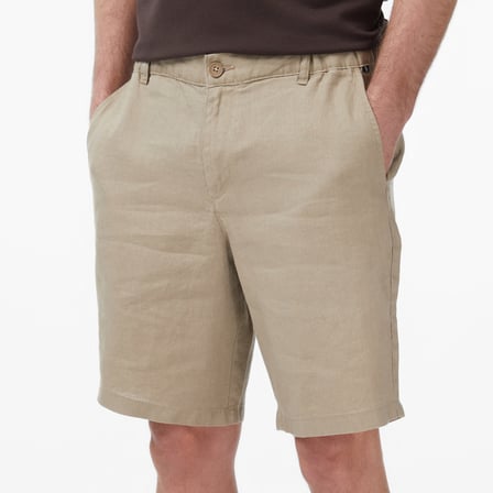 Nautica Erkek Kahverengi Regular Fit Keten Şort