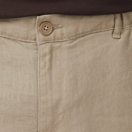 Nautica Erkek Kahverengi Regular Fit Keten Şort