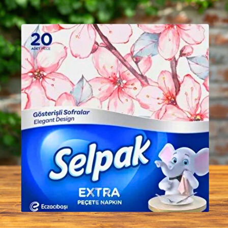 Extra Çiçek Desenli Peçete 20 Yaprak Peçete 4'lü set