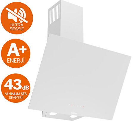 Ferre FryArt & FlowArt Meta Sessiz Davlumbaz Elektrikli Beyaz Ank. Set (D078-SA + MS261 + QEP63CB)