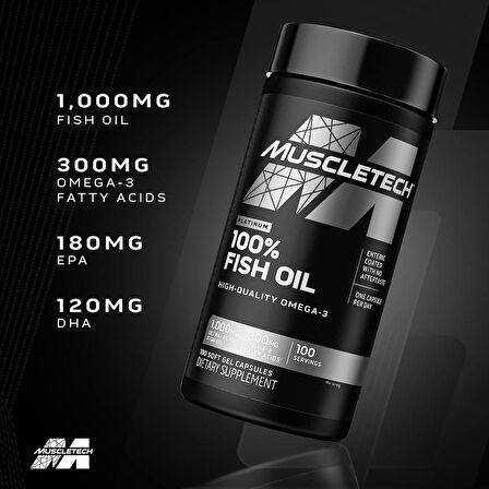 MuscleTech Platinum 100% Fish Oil Omega 3 100 Servings