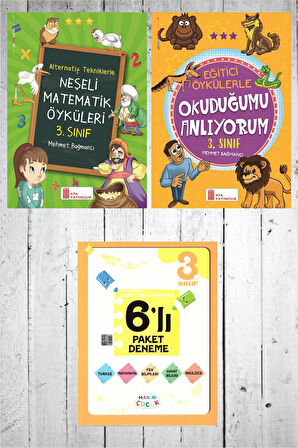 3.Sınıf Okuduğumu Anlıyorum+Neşeli Matematik Öyküleri+ 6 lı Paket Deneme