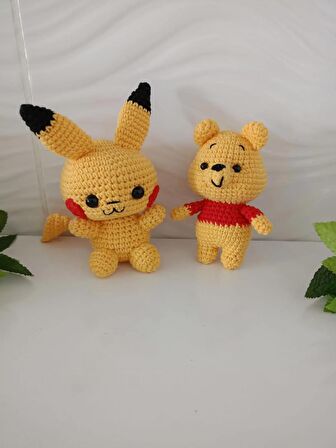 POKEMON VE WİNNİE THE POOH OYUNCAK (EL ÖRGÜSÜDÜR)