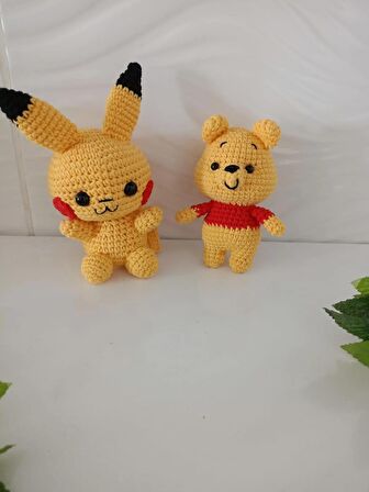 POKEMON VE WİNNİE THE POOH OYUNCAK (EL ÖRGÜSÜDÜR)