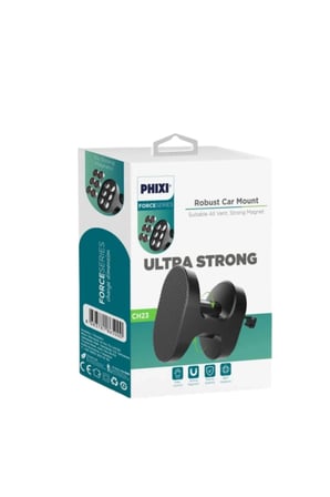 Basic Ch23 6x Güçlendirilmiş Mıknatıslı Araç Içi Telefon Tutucu - Oval Ve Kare Metal Plakalı