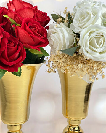 Galassia Gold Çiçekli Vazo