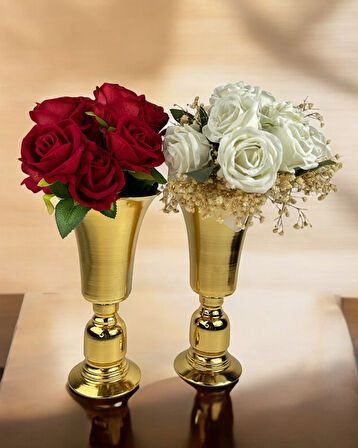 Galassia Gold Çiçekli Vazo