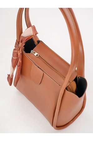 Kadın Fularlı Fermuar Kapamalı Shopper El Ve Omuz Çantası