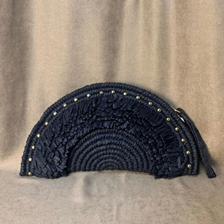 Uretti - Meryem 7194 - El Örgüsü Tığ İşi D Şeklinde Clutch Çanta
