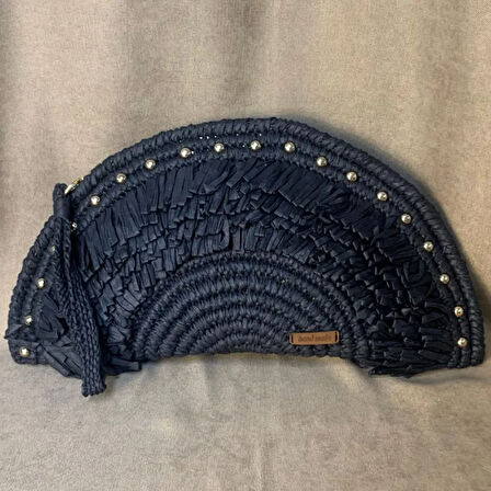 Uretti - Meryem 7194 - El Örgüsü Tığ İşi D Şeklinde Clutch Çanta