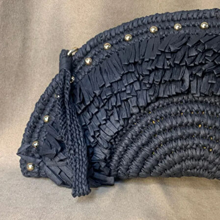 Uretti - Meryem 7194 - El Örgüsü Tığ İşi D Şeklinde Clutch Çanta