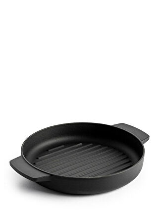 Kitchenaid Siyah Emaye Döküm Demir Çift Kulplu Izgara Tavası 26 cm