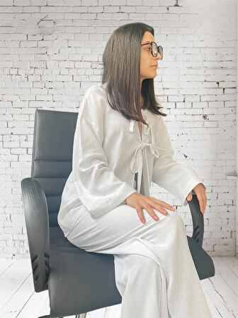 Bağlama detaylı rahat Pijama takımı 