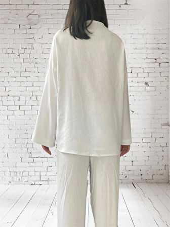 Bağlama detaylı rahat Pijama takımı 