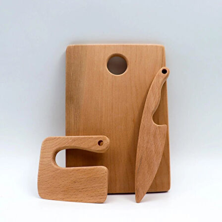 İNWOOD Ahşap Güvenli Kesme Seti 3lü oyuncak Aktivite Oyuncağı Ahşap Oyuncak 