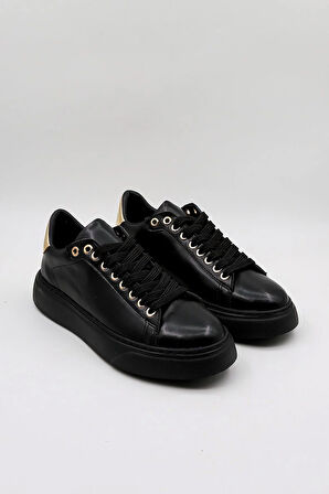 Park Moda Sneaker Spor Kadın Ayakkabı PM400 K326  Siyah Cilt