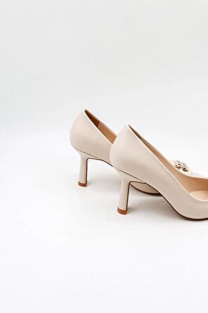 Park Moda Kadın Topuklu Ayakkabı PM537 K2005 Ten Cilt