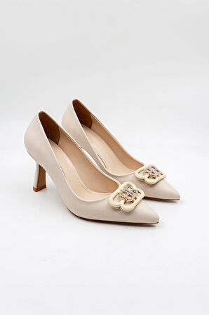 Park Moda Kadın Topuklu Ayakkabı PM537 K2005 Ten Cilt