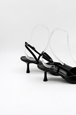 Park Moda Kadın Topuklu Klasik Ayakkabı PM492 K1047 Siyah Cilt